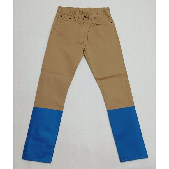 Levi's 508 Men's 30X32 Regular Fit Tappered Leg Colorblock Tan/Blue Urban Jeans - Picture 3 of 12